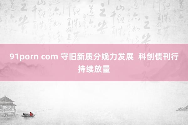 91porn com 守旧新质分娩力发展  科创债刊行持续放量