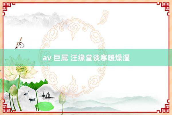 av 巨屌 汪缘堂谈寒暖燥湿