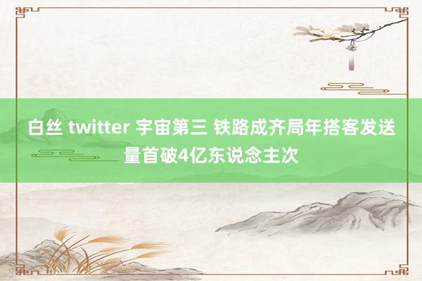 白丝 twitter 宇宙第三 铁路成齐局年搭客发送量首破4亿东说念主次