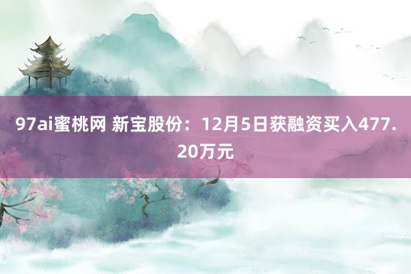 97ai蜜桃网 新宝股份：12月5日获融资买入477.20万元