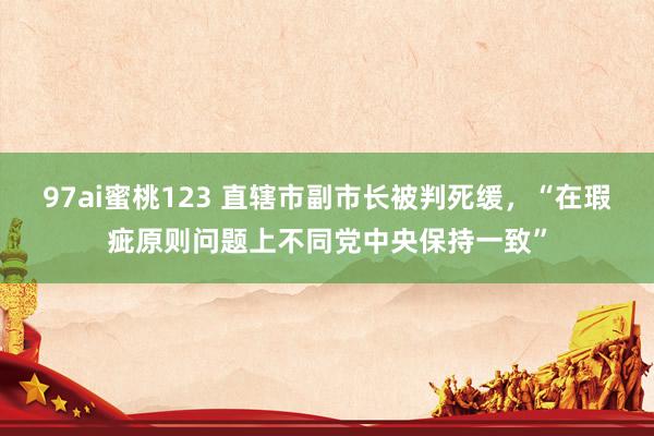 97ai蜜桃123 直辖市副市长被判死缓，“在瑕疵原则问题上不同党中央保持一致”