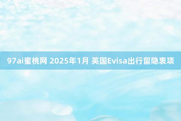 97ai蜜桃网 2025年1月 英国Evisa出行留隐衷项