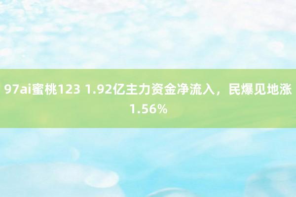 97ai蜜桃123 1.92亿主力资金净流入，民爆见地涨1.56%