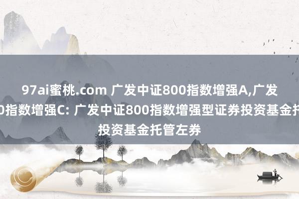97ai蜜桃.com 广发中证800指数增强A,广发中证800指数增强C: 广发中证800指数增强型证券投资基金托管左券