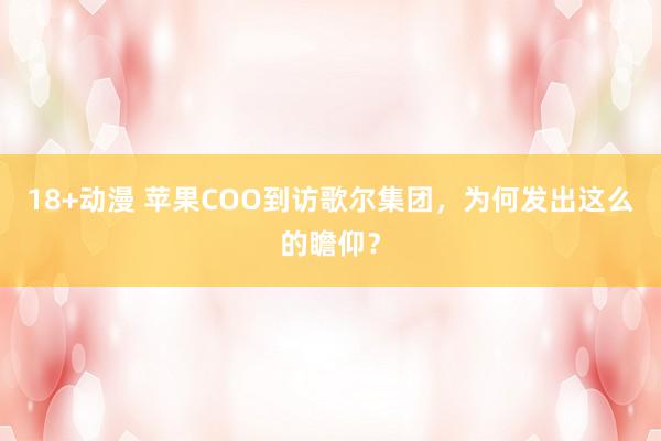 18+动漫 苹果COO到访歌尔集团，为何发出这么的瞻仰？