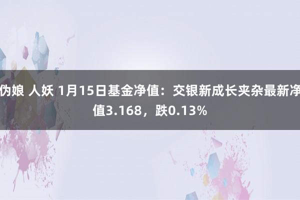 伪娘 人妖 1月15日基金净值：交银新成长夹杂最新净值3.168，跌0.13%