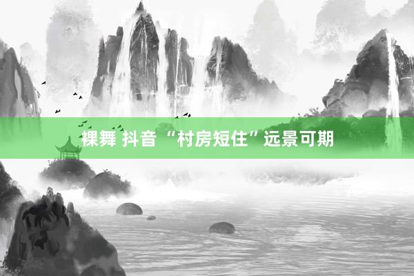裸舞 抖音 “村房短住”远景可期