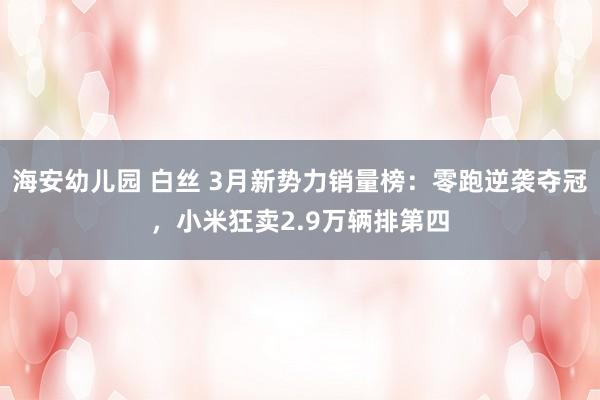 海安幼儿园 白丝 3月新势力销量榜：零跑逆袭夺冠，小米狂卖2.9万辆排第四