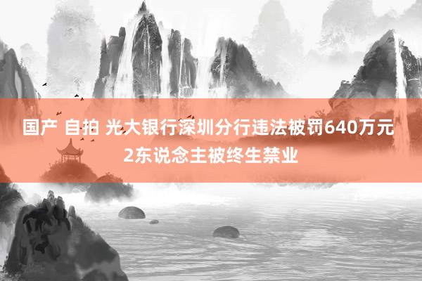 国产 自拍 光大银行深圳分行违法被罚640万元 2东说念主被终生禁业