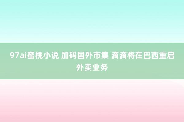 97ai蜜桃小说 加码国外市集 滴滴将在巴西重启外卖业务