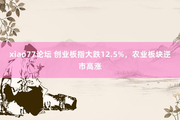 xiao77论坛 创业板指大跌12.5%，农业板块逆市高涨