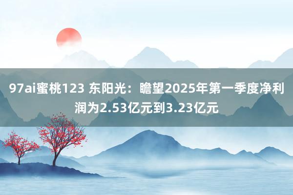 97ai蜜桃123 东阳光：瞻望2025年第一季度净利润为2.53亿元到3.23亿元