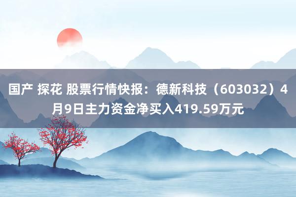 国产 探花 股票行情快报：德新科技（603032）4月9日主力资金净买入419.59万元
