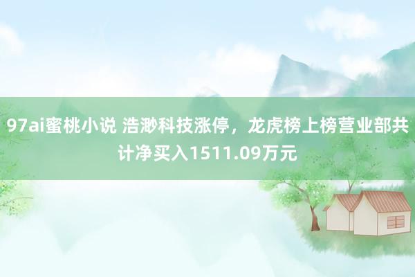 97ai蜜桃小说 浩渺科技涨停，龙虎榜上榜营业部共计净买入1511.09万元