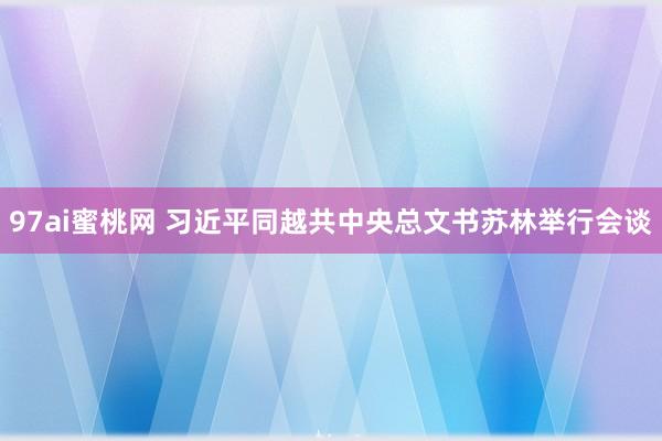 97ai蜜桃网 习近平同越共中央总文书苏林举行会谈
