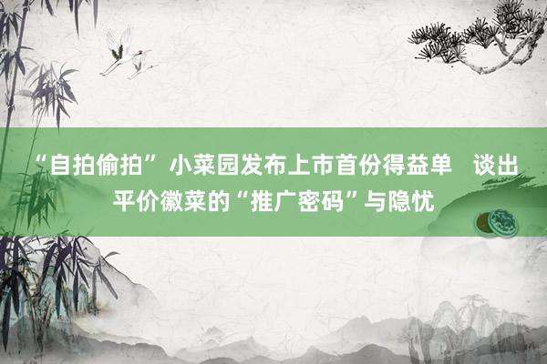 “自拍偷拍” 小菜园发布上市首份得益单   谈出平价徽菜的“推广密码”与隐忧