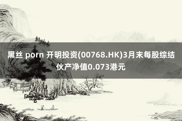 黑丝 porn 开明投资(00768.HK)3月末每股综结伙产净值0.073港元