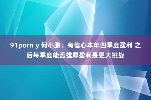 91porn y 何小鹏：有信心本年四季度盈利 之后每季度能否雄厚盈利是更大挑战