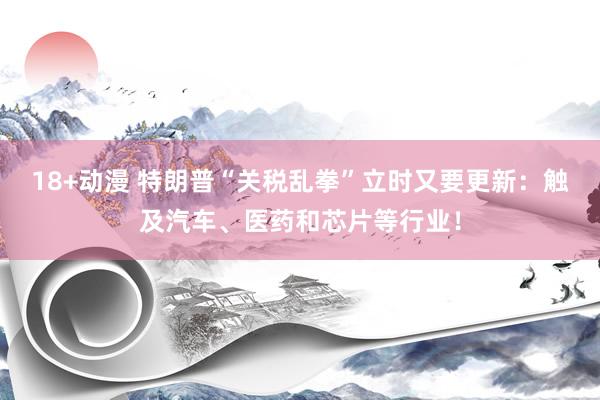 18+动漫 特朗普“关税乱拳”立时又要更新：触及汽车、医药和芯片等行业！