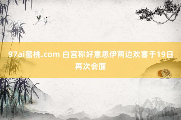 97ai蜜桃.com 白宫称好意思伊两边欢喜于19日再次会面