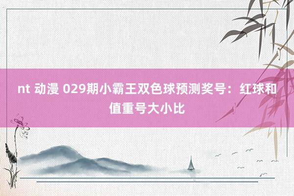 nt 动漫 029期小霸王双色球预测奖号：红球和值重号大小比
